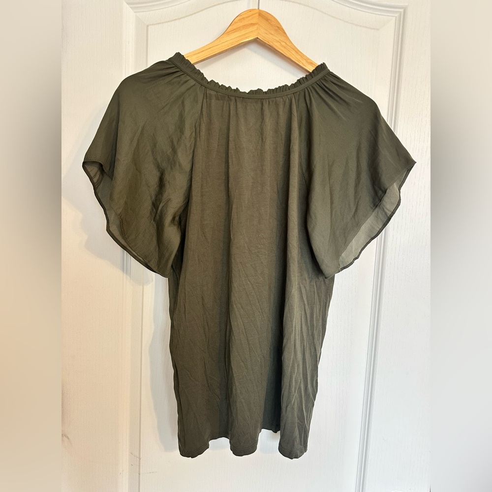 LOFT Dark Green Blouse - Picture 3 of 3